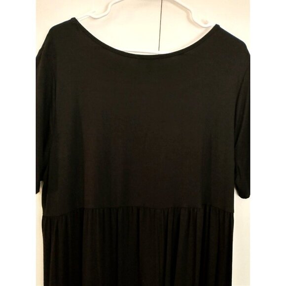 NWT Como Vintage Women Hi/Low Black Stretch Peplum Back Tunic Top  - 1X/2X - Picture 7 of 8